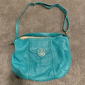 Turquoise authentic Tory Burch shoulder bag.